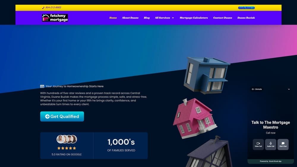 Screenshot of Fetch My Mortgage website