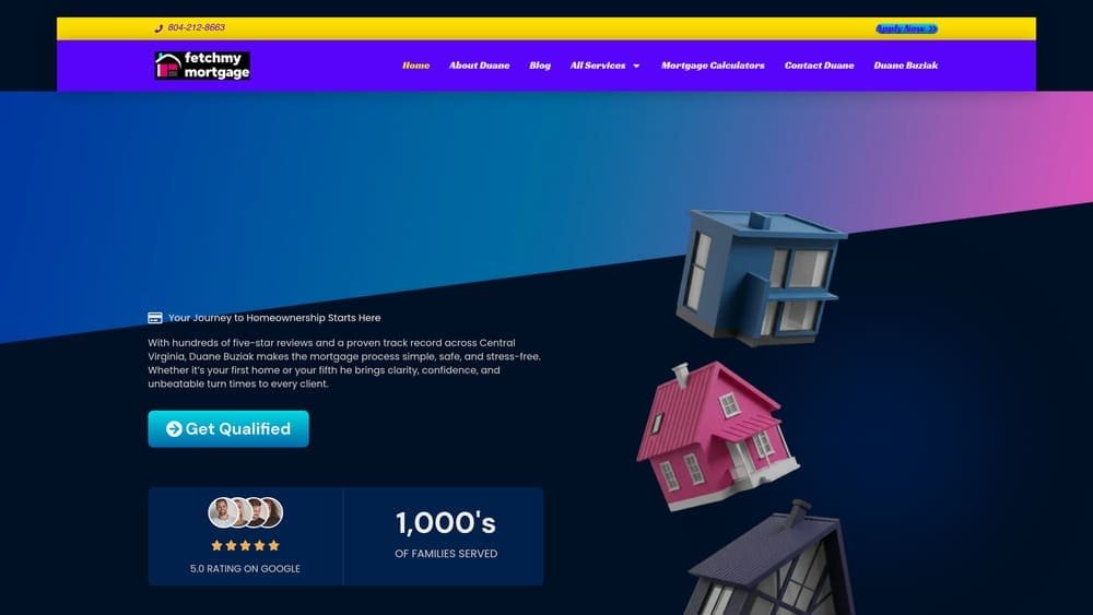 Screenshot of Fetch My Mortgage website