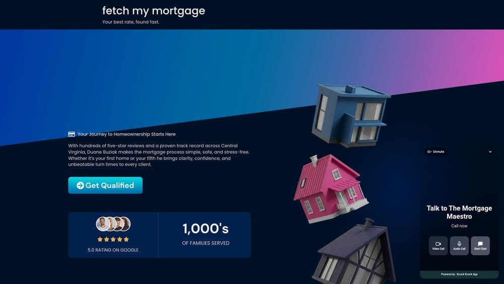 Screenshot of Fetch My Mortgage website